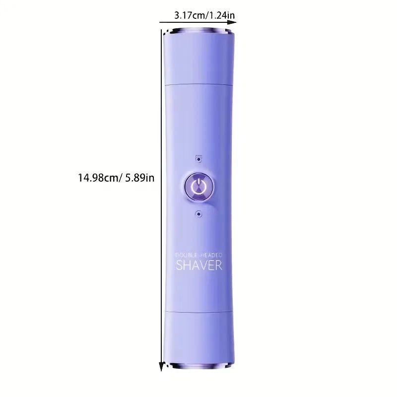 2 in 1 Electric Hair Trimmer for Women Dual Head USB Charging Cordless Wet Dry Body Facial Bikini Shaver Portable detail view
