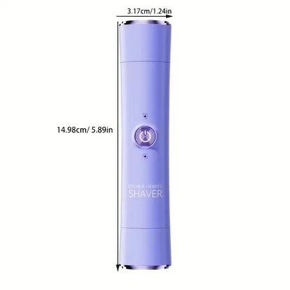 2 in 1 Electric Hair Trimmer for Women Dual Head USB Charging Cordless Wet Dry Body Facial Bikini Shaver Portable detail view