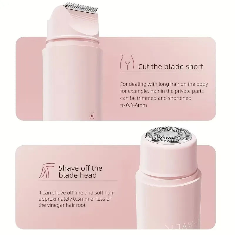 2 in 1 Electric Hair Trimmer for Women Dual Head USB Charging Cordless Wet Dry Body Facial Bikini Shaver Portable with accessories