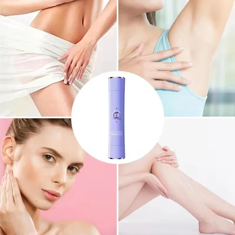 2 in 1 Electric Hair Trimmer for Women Dual Head USB Charging Cordless Wet Dry Body Facial Bikini Shaver Portable charging view